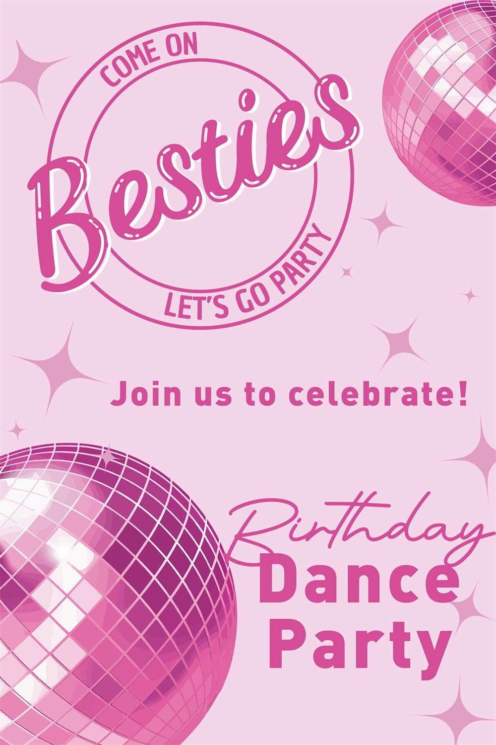 Tanz Party Backdrops Sparkling Disco Ball Rosa benutzerdefinierte Backdrop BRP4-227