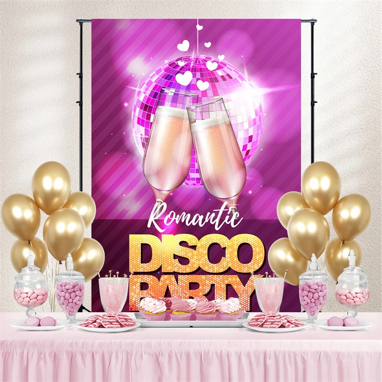 Tanz Backdrop Romantisch Rosa Champagner Disco Custom Backdrop BRP4-230