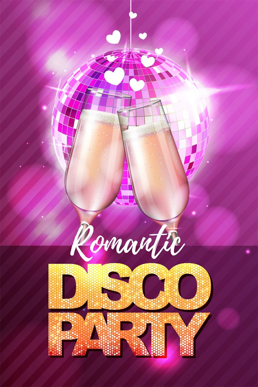 Tanz Backdrop Romantisch Rosa Champagner Disco Custom Backdrop BRP4-230