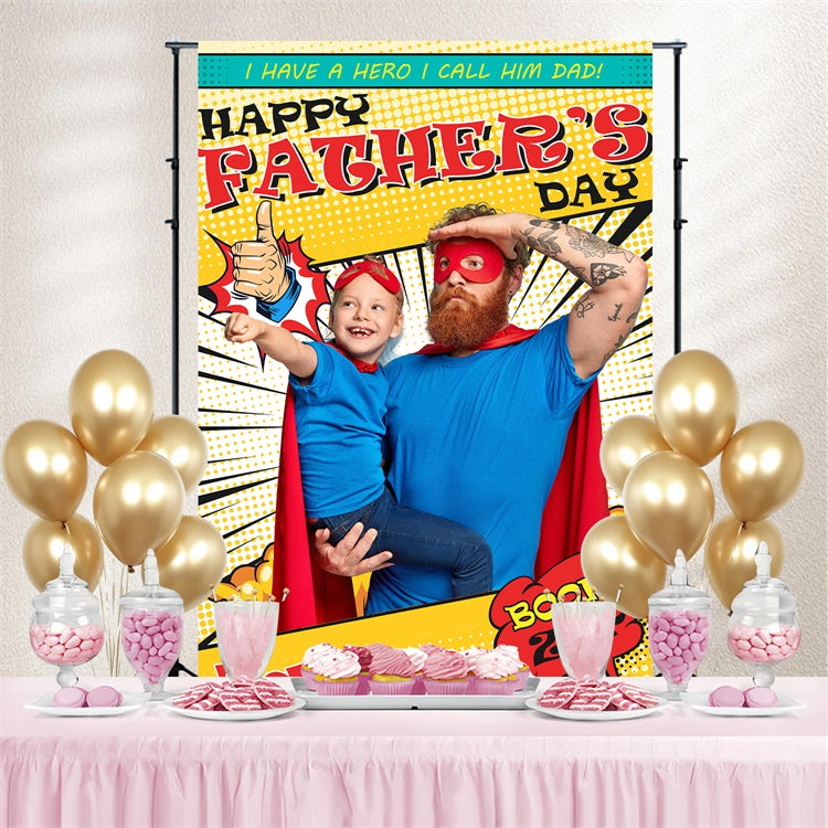 Vatertag Backdrop Ideen Bunte Comic-Stil benutzerdefinierte Backdrop BRP4-65