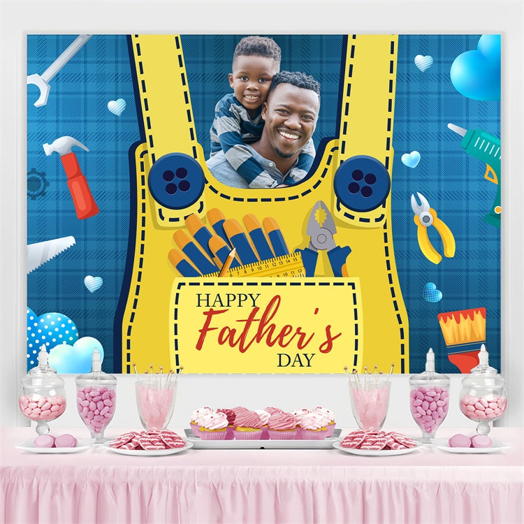 Happy Father's Day Backdrop Tools Blau kariert Custom Backdrop BRP4-89