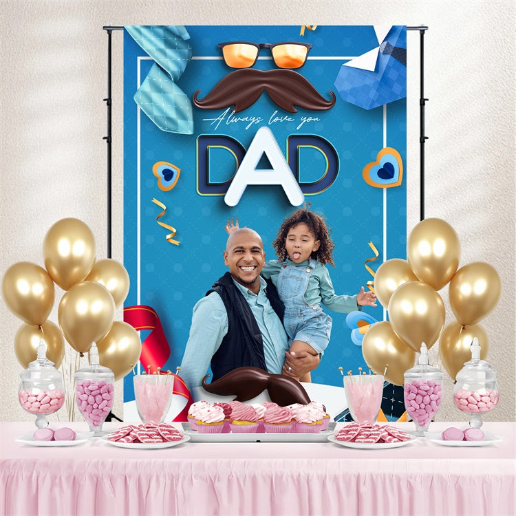 Backdrops für Vatertag Bunte Herz Elemente Custom Backdrop BRP4-97