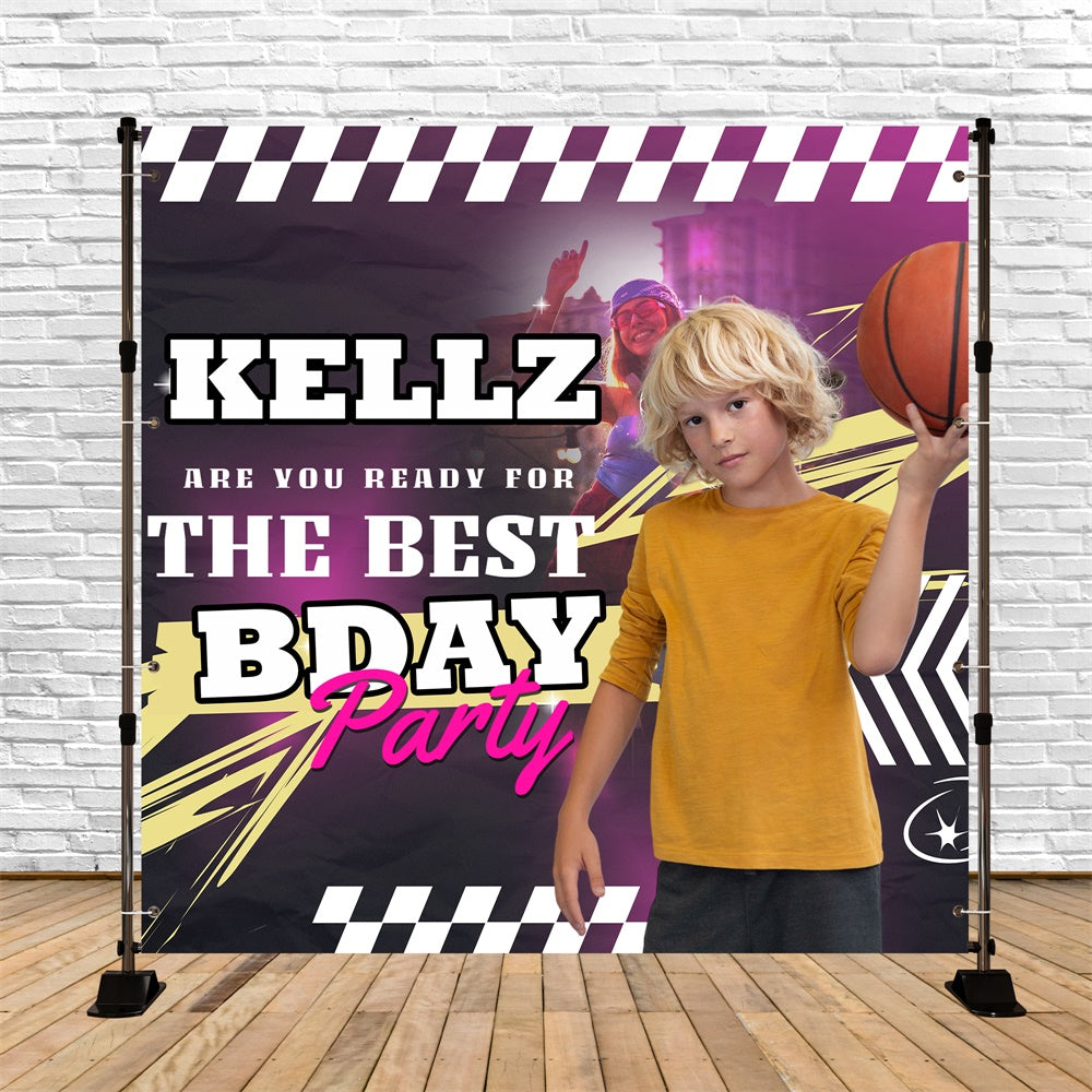 Personalisierte Backdrop für Geburtstag Urban Sports Basketball Backdrop BRP5-115
