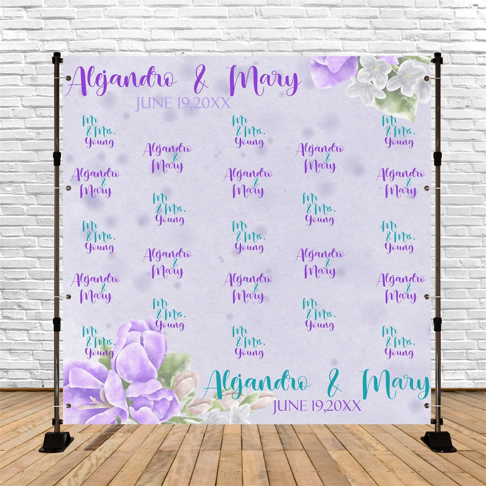 Hochzeit Backdrops Light Lilac Garden Repeat Personalisierte Backdrop BRP5-160