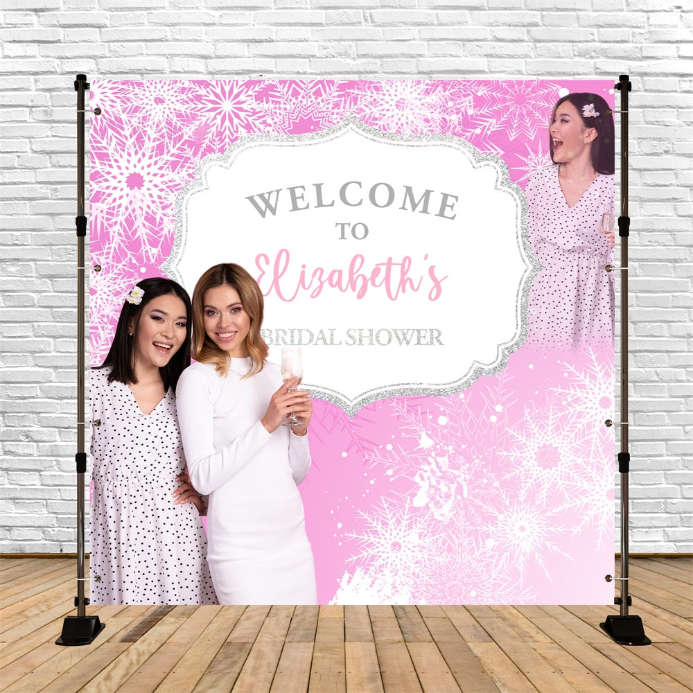 Brautdusche Backdrops Schneeflocke Sparkle Individuelles Backdrop BRP5-165