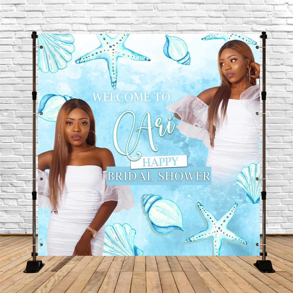 Brauthintergrund Mermaid Vibes Starfish Personalisierter Hintergrund BRP5-170