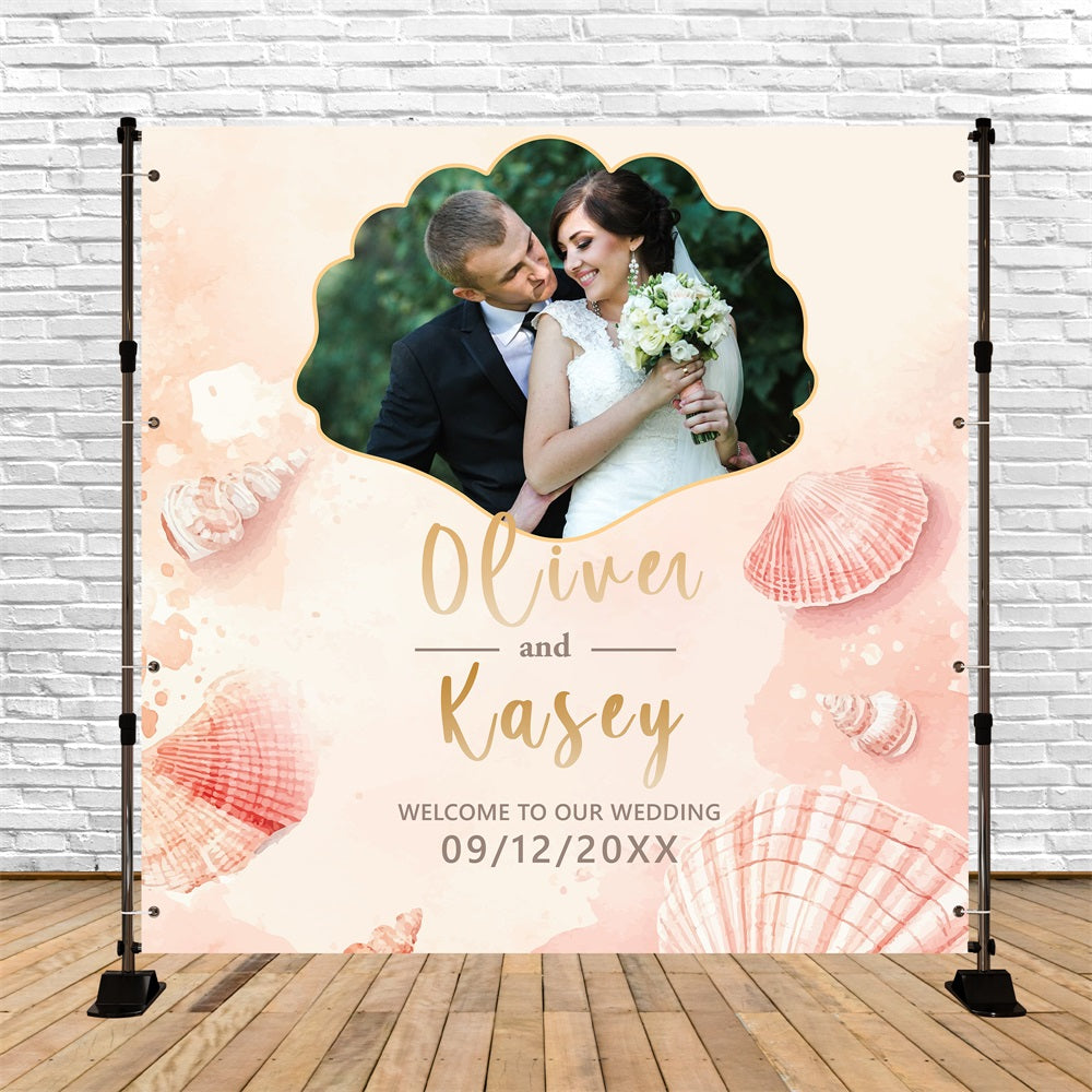 Hintergrund für Hochzeit Strand Romantik Muschel benutzerdefinierte Backdrop BRP5-171