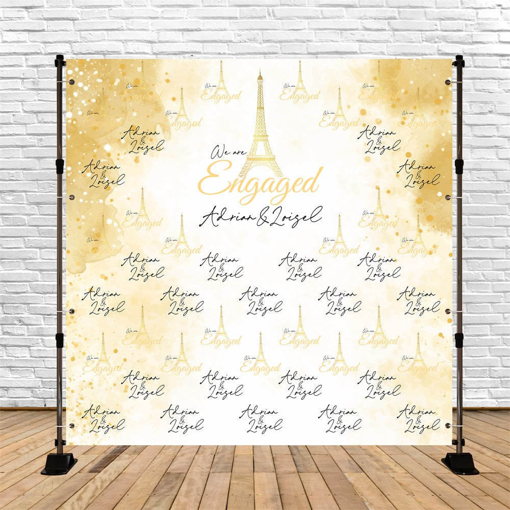 Hochzeit Backdrop Ideen Golden Glow Paris Repeat Personalisierte Backdrop BRP5-177