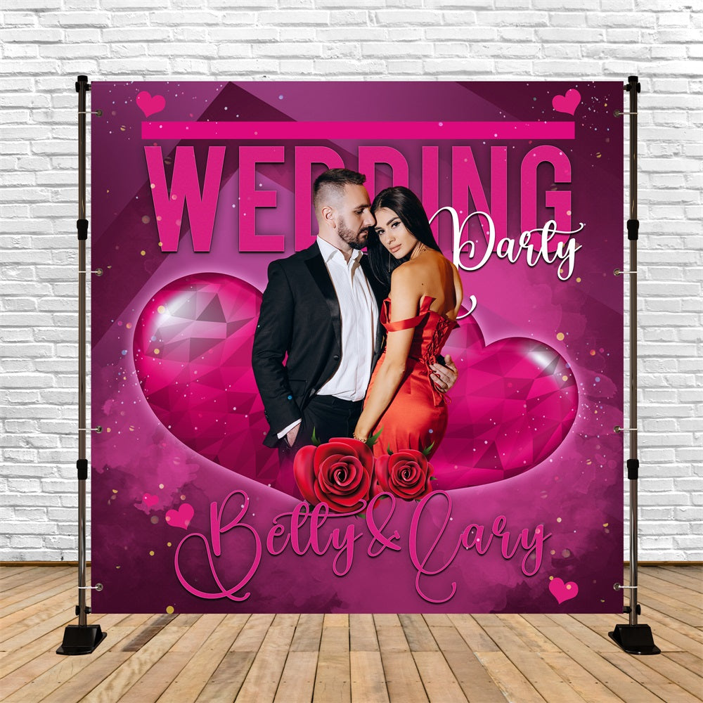Hochzeit Backdrops Bold Love Rose Personalisierte Backdrop BRP5-179