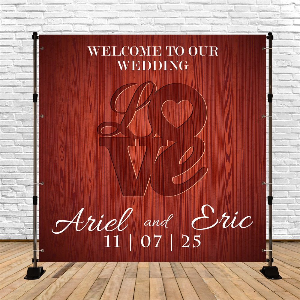 Rustikale Hochzeit Backdrop Rustikale Holz Liebe Personalisierte Backdrop BRP5-190
