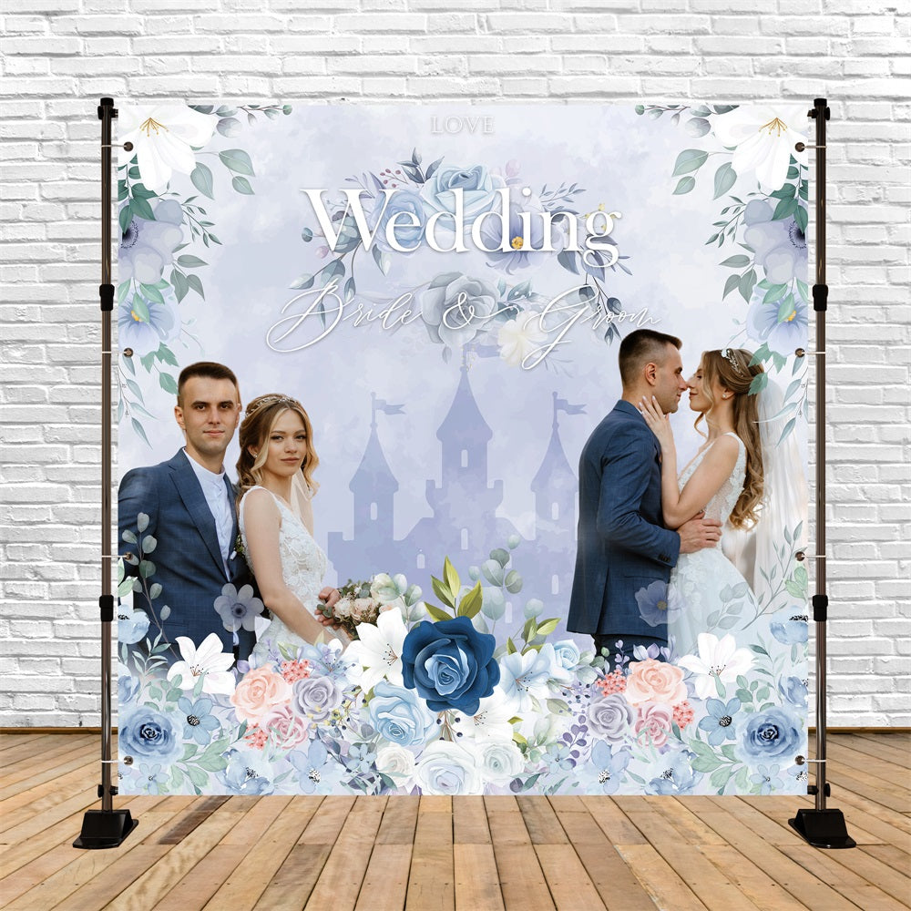 Hintergrund Hochzeit Floral Märchenschloss Personalisierte Kulisse BRP5-191