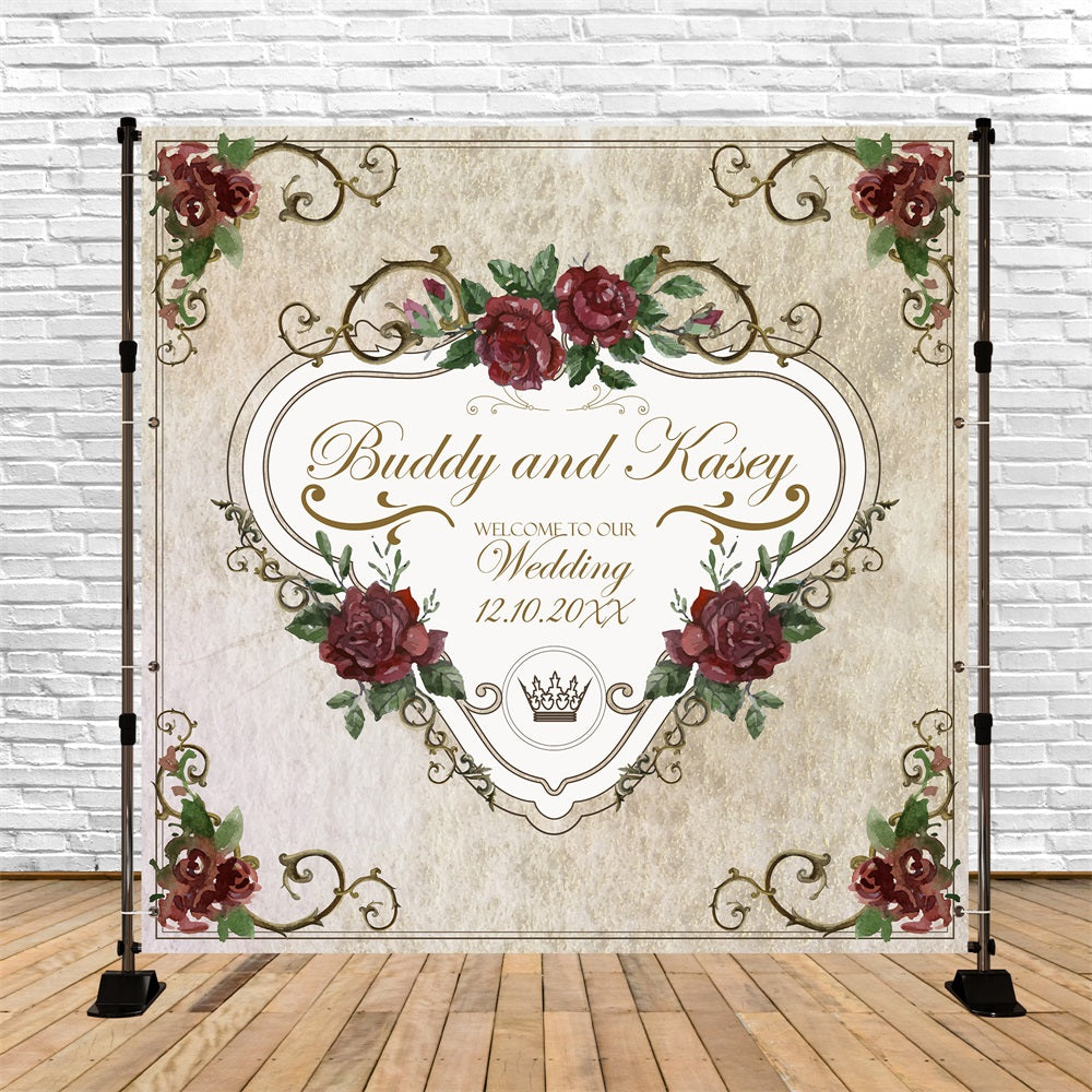Hochzeit Fotokulisse Ideen Vintage Rose Garten Personalisierte Kulisse BRP5-192