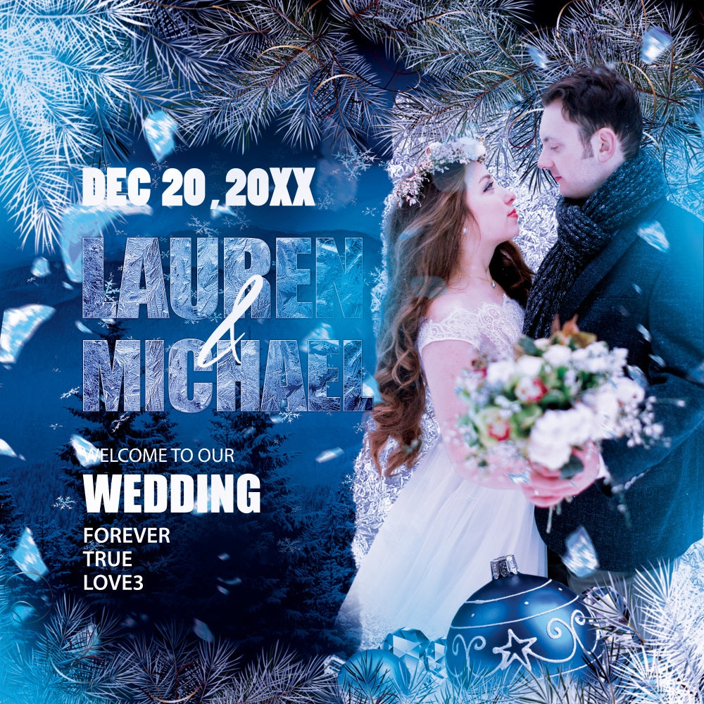 Hochzeit Backdrop Design Frost Kissed Love Individuelles Backdrop BRP5-199
