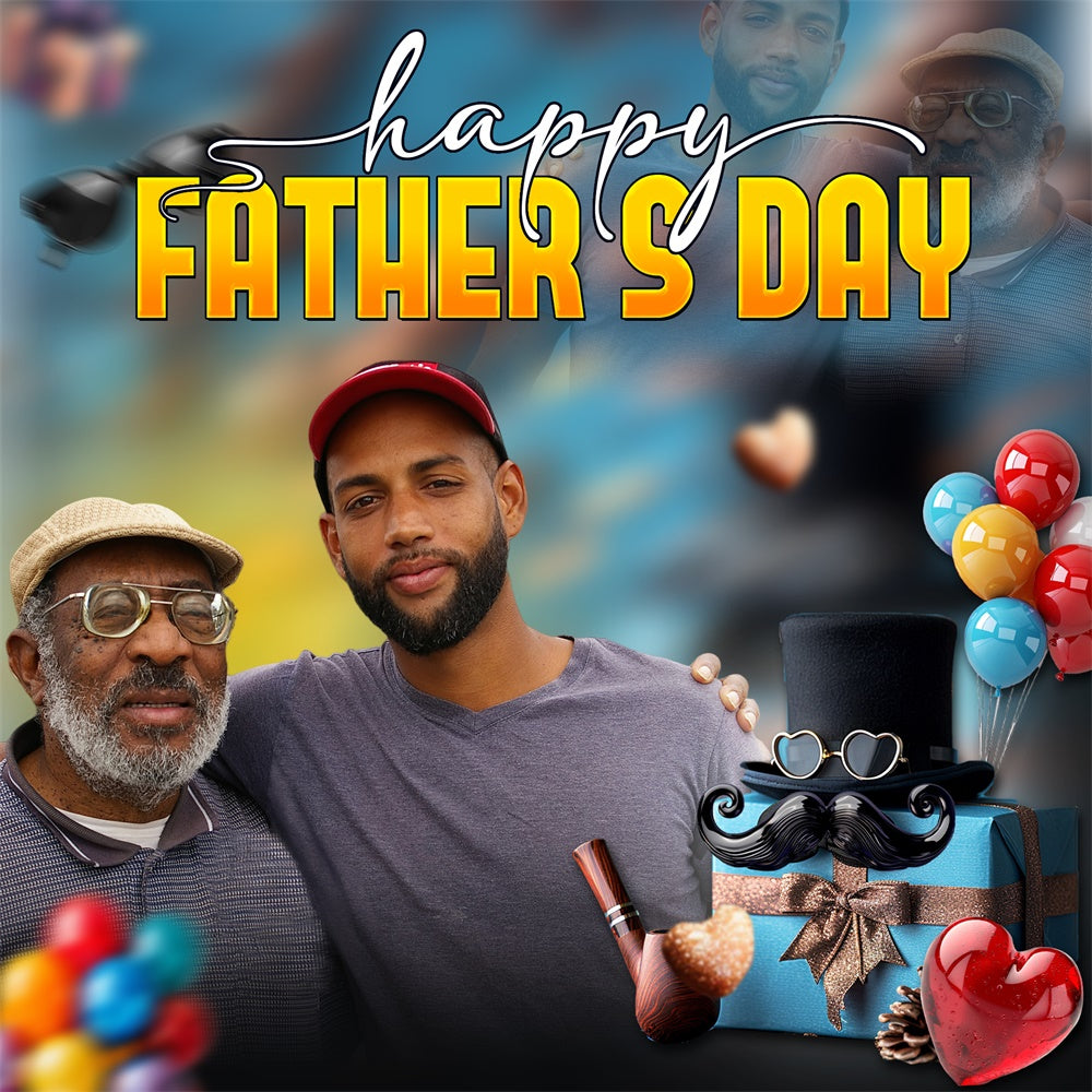 Backdrop Vatertag Ballon Klassisches Rohr Personalisierte Backdrop BRP5-44