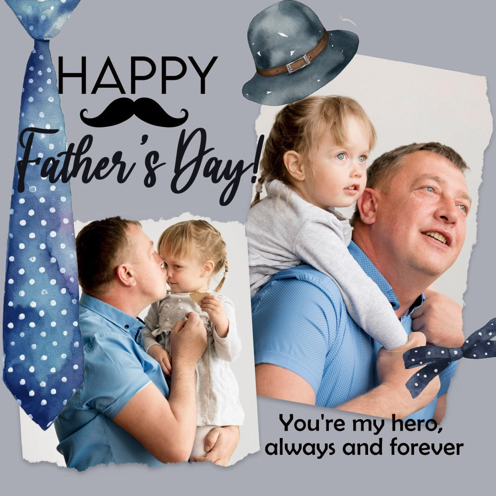 Vatertag Backdrop Ideen Aquarell Hut Krawatte benutzerdefinierte Backdrop BRP5-49