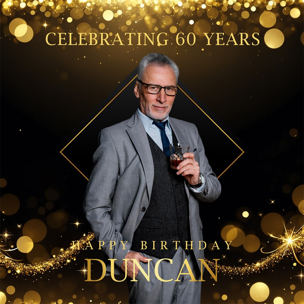 60. Geburtstag Backdrops Luxus funkelnde elegante benutzerdefinierte Backdrop BRP5-82