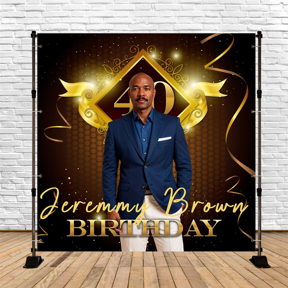 40. Geburtstag Backdrop Goldenes Banner Elegantes Customized Backdrop BRP5-83