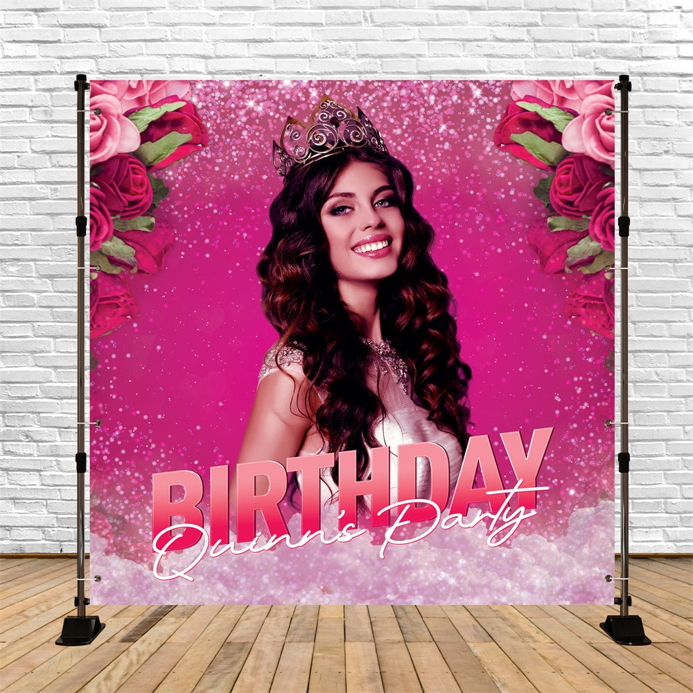 Custom Backdrop für Geburtstagsparty Elegant Rose Glitter Backdrop BRP5-93