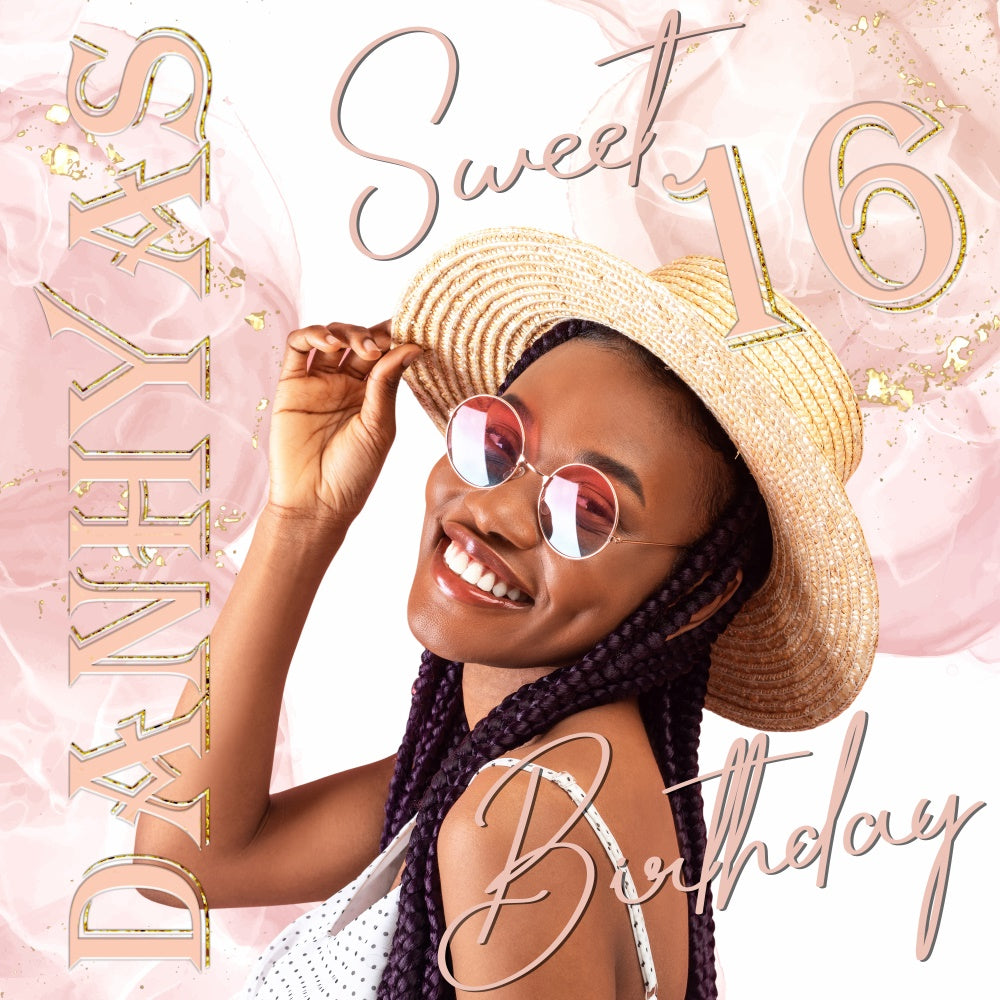 Customized Birthday Backdrop Minimalistisch Chic Sweet Sixteen Backdrop BRP5-96