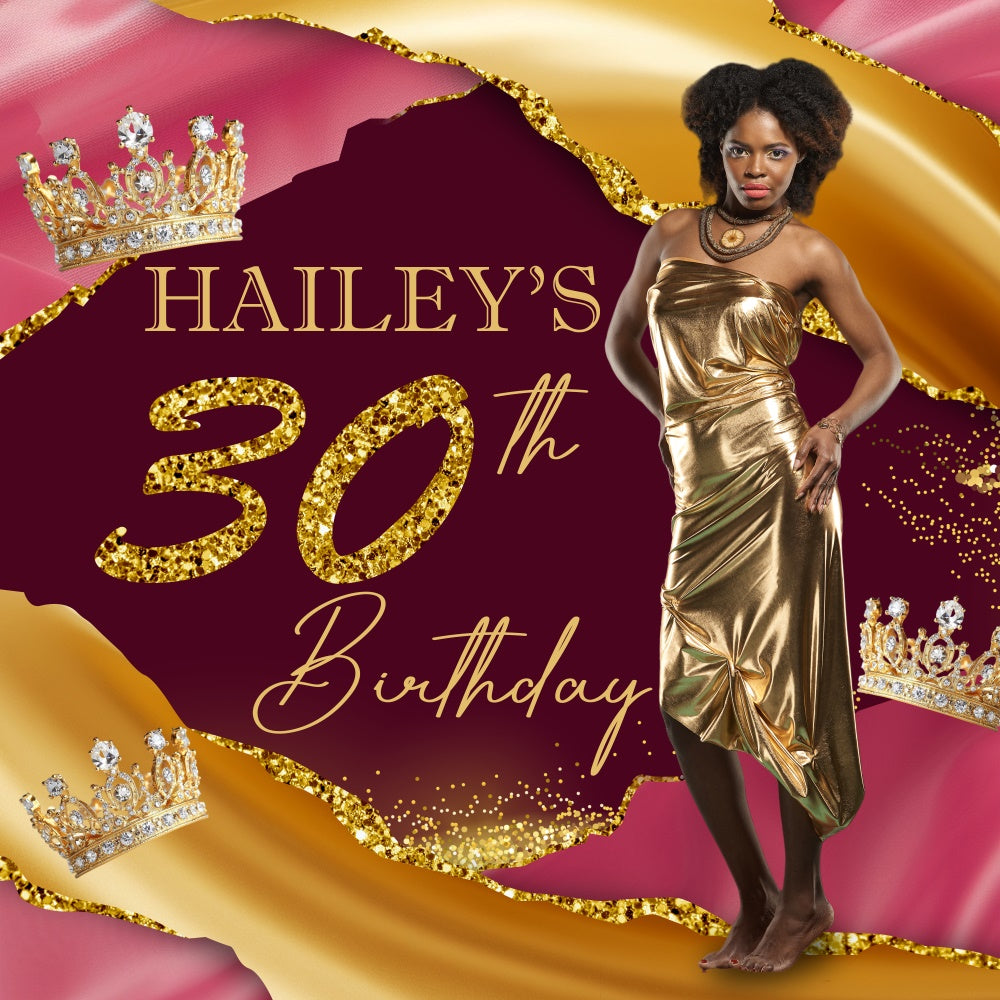 Custom Birthday Backdrops Goldene Krone Elegant 30 Geburtstag Backdrop BRP5-97