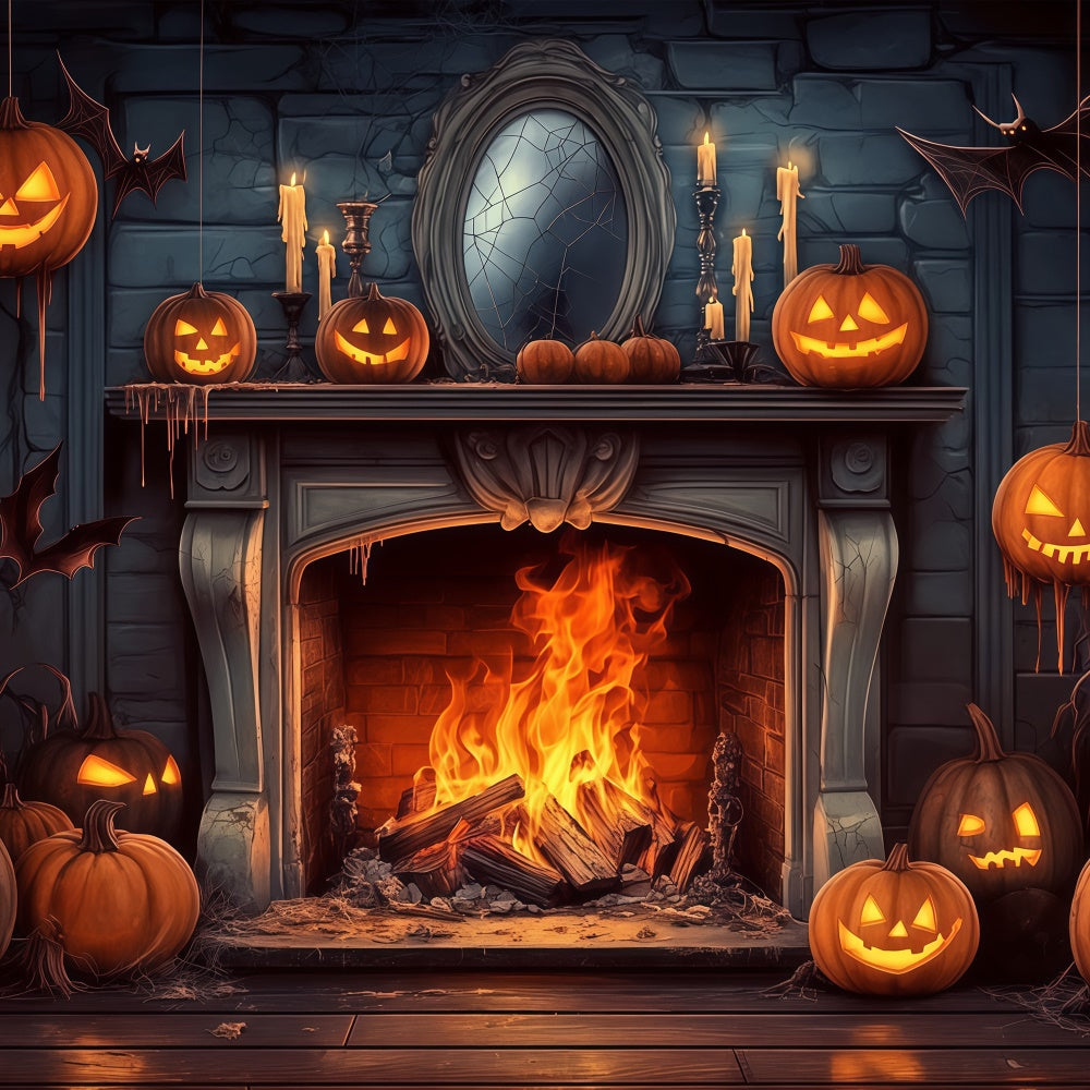Halloween Wandhintergrund Hängende Horror Kürbisse Hintergrund BRP57-112