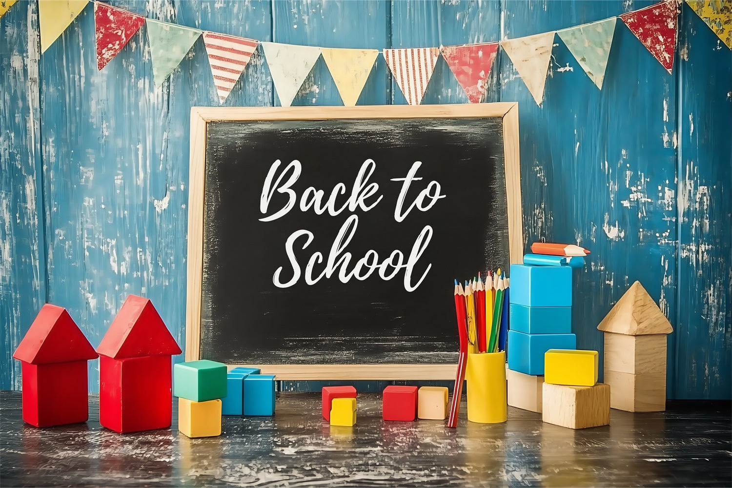 Back To School Fotohintergrund Play Learn Welcome Backdrop BRP57-15
