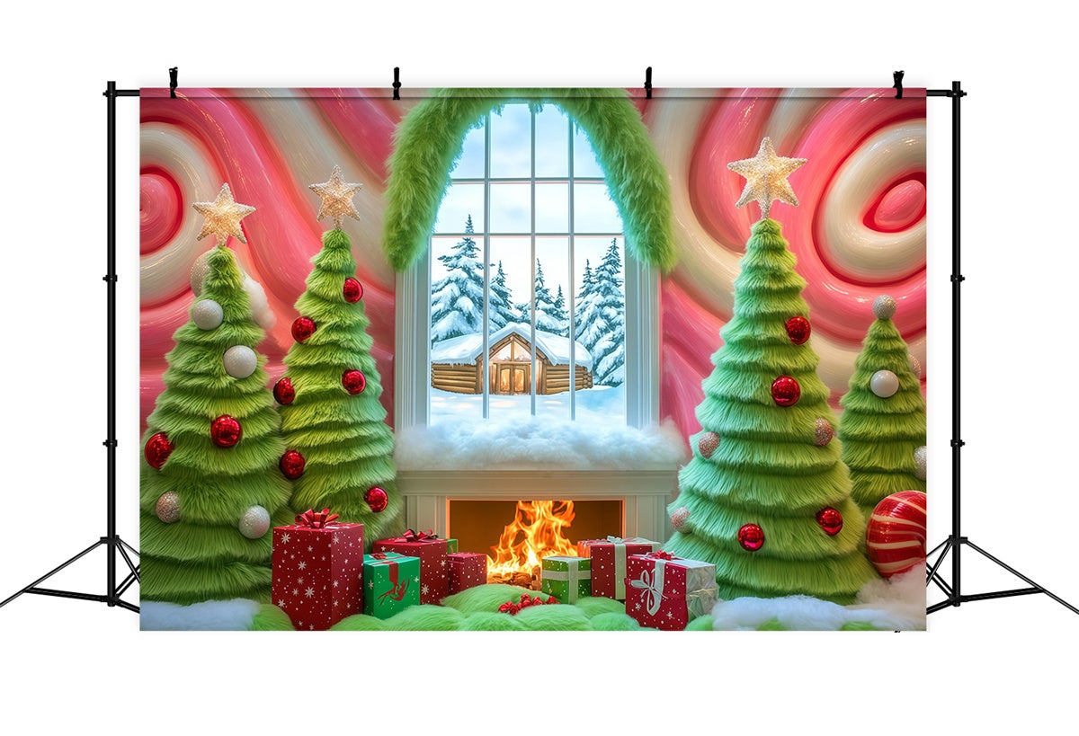 Weihnachten Fotografie Backdrops Cozy Candy Cabin Hintergrund BRP57-150