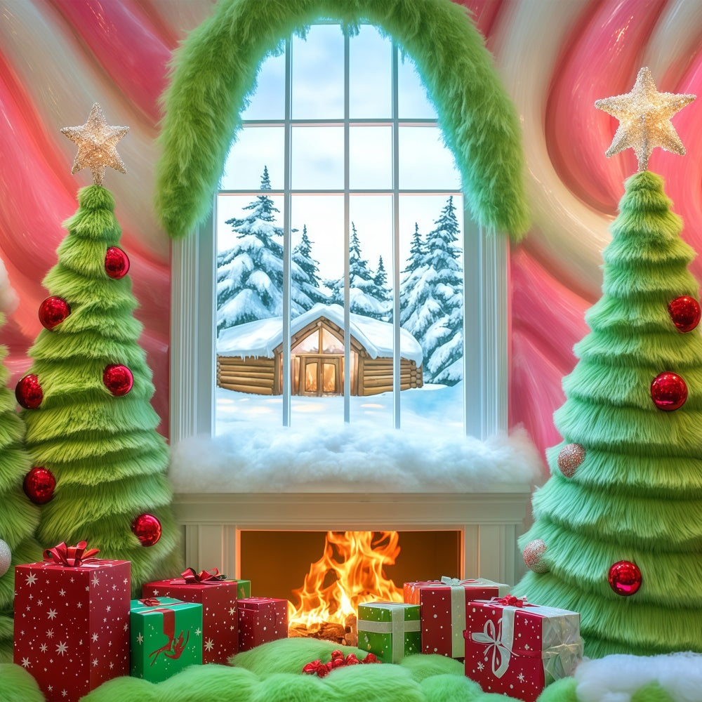 Weihnachten Fotografie Backdrops Cozy Candy Cabin Hintergrund BRP57-150