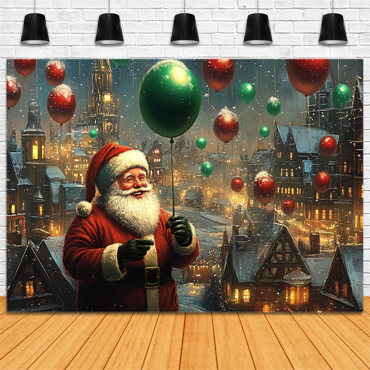 Xmas Backdrops Ballon Winter Twilight Wishes Backdrop BRP57-163