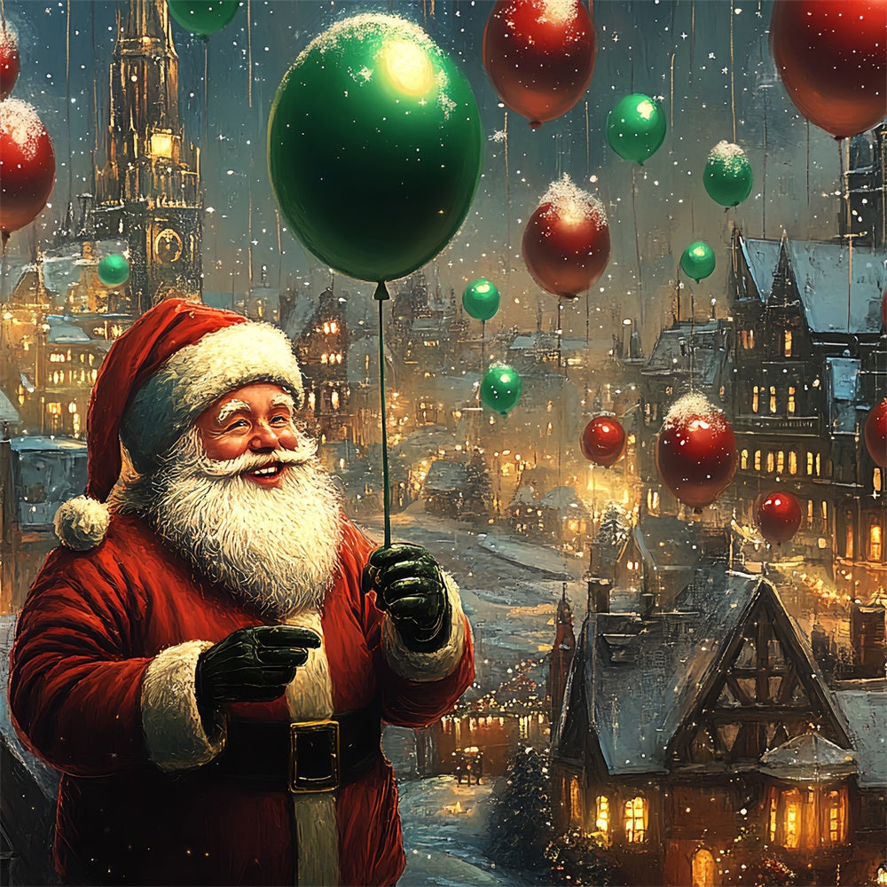 Xmas Backdrops Ballon Winter Twilight Wishes Backdrop BRP57-163