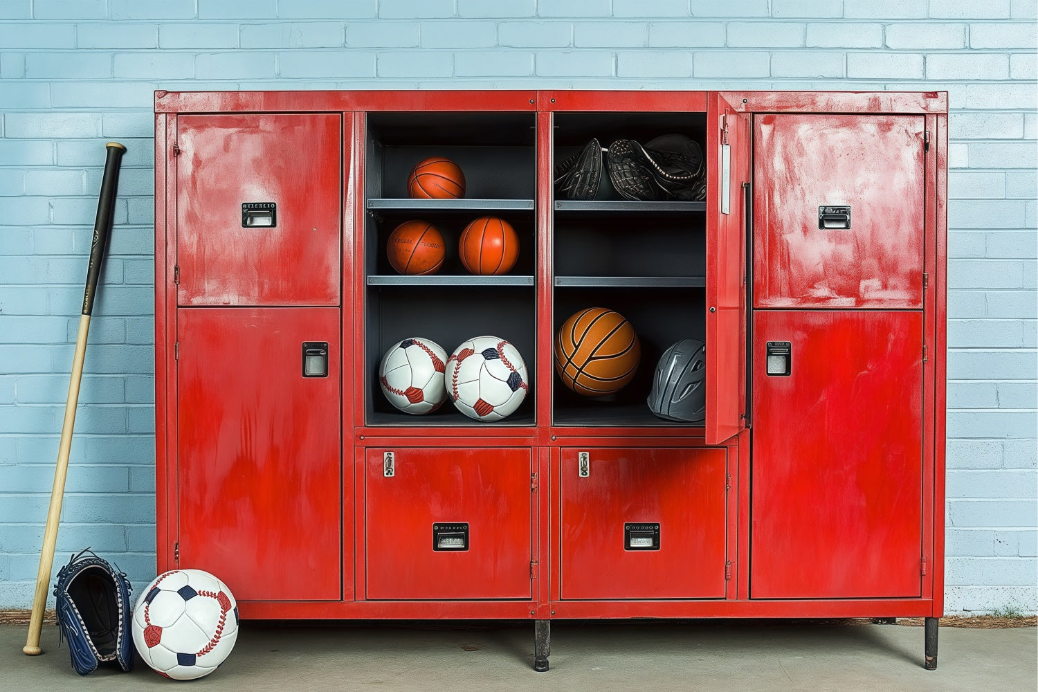 Backdrop für Schulfotos Athletic Gear Storage Backdrop BRP57-18