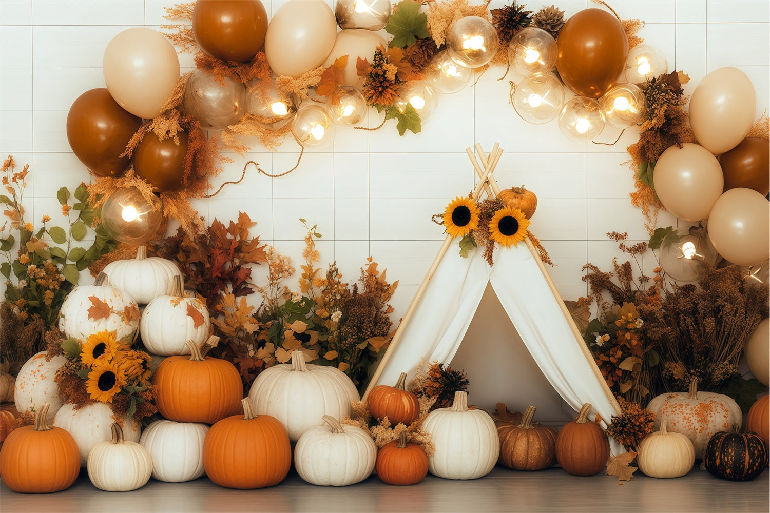 Herbst Backdrop für Bilder Kürbis Zelt Party Fotohintergrund BRP57-185