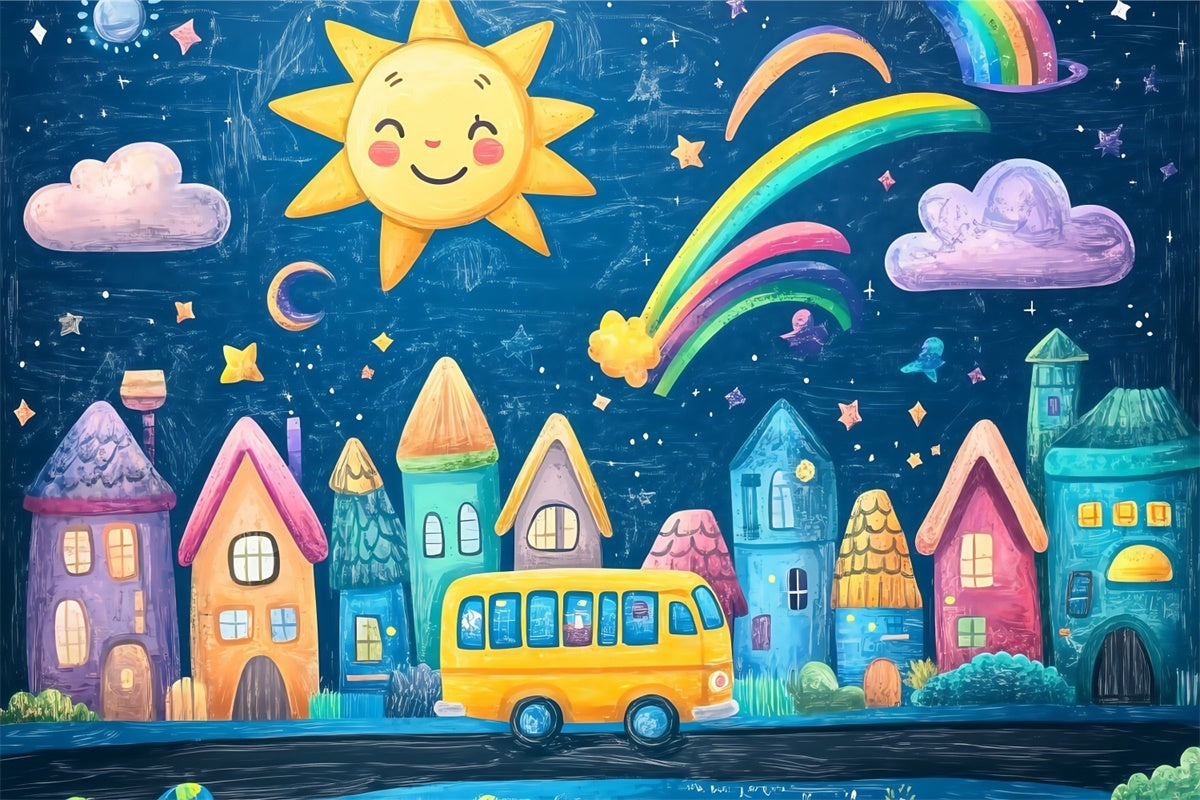 Back To School Backdrops Fantasie Stadt Willkommen Backdrop BRP57-19
