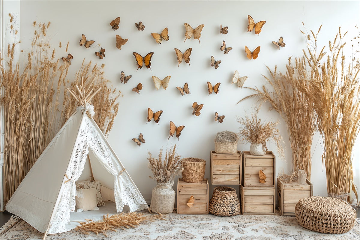 Bohemian Backdrops Schmetterling Zelt Herbst Fotohintergrund BRP57-190