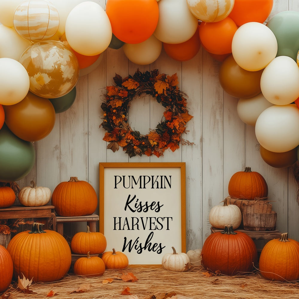 Herbst Hintergrundkulisse Erntedankwünsche Ballonbogen Fotohintergrund BRP57-204