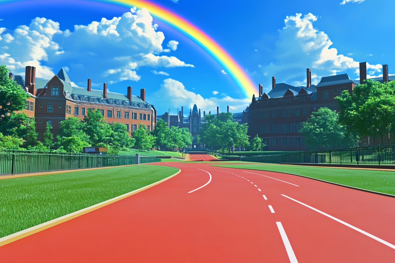 Schulhintergrund Regenbogen Campus Rot Bahnhintergrund BRP57-21