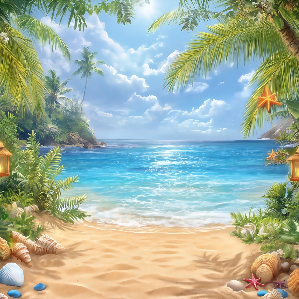 Himmel Backdrop für Fotografie Palm Breeze Beach Fotohintergrund BRP57-227