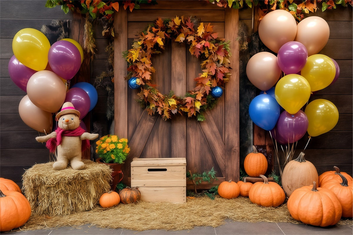 Kinder Backdrops Rustikaler Kranz Willkommen Backdrop BRP57-269