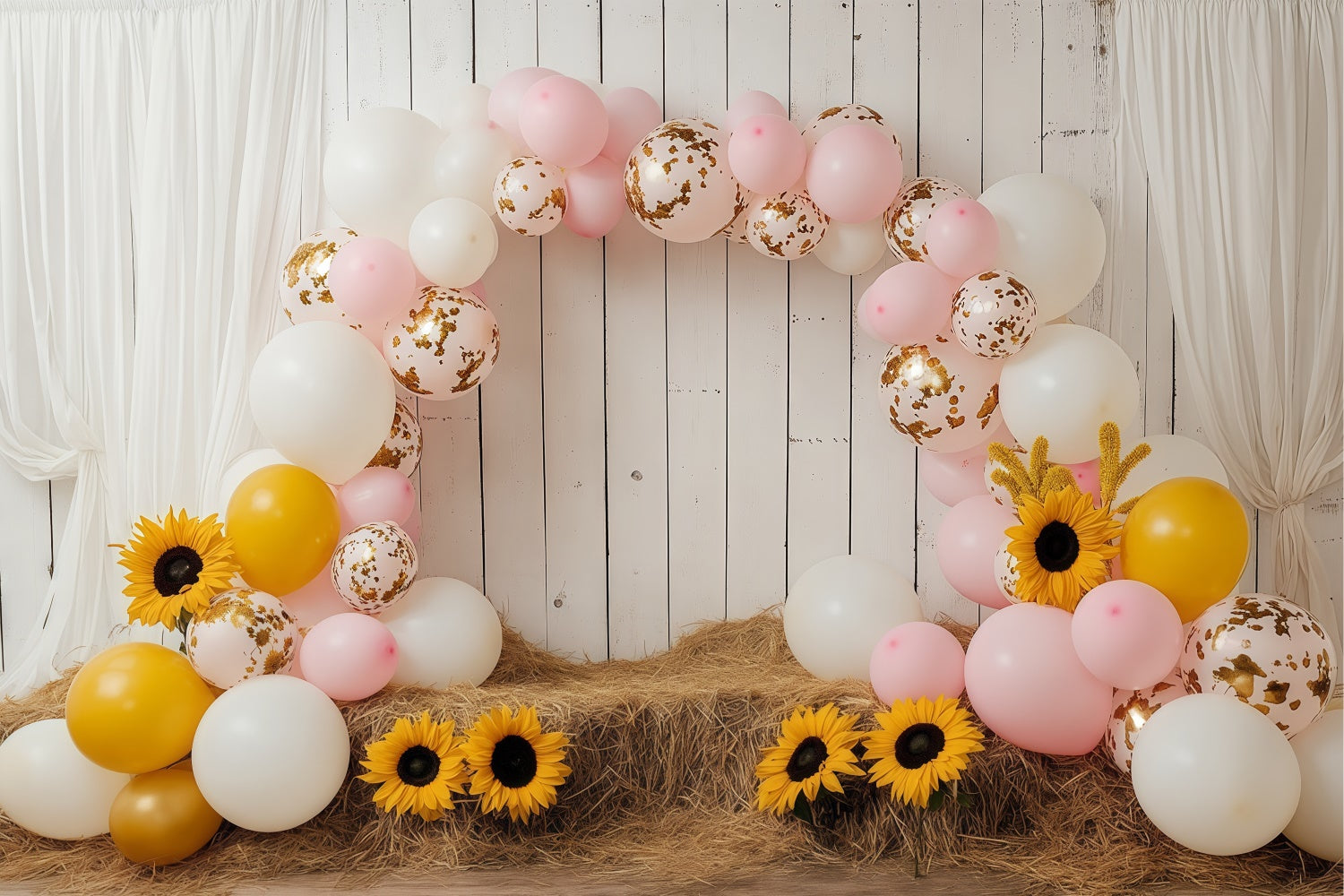 Kinder Backdrops Sonnenblume Ballonbogen Backdrop BRP57-274