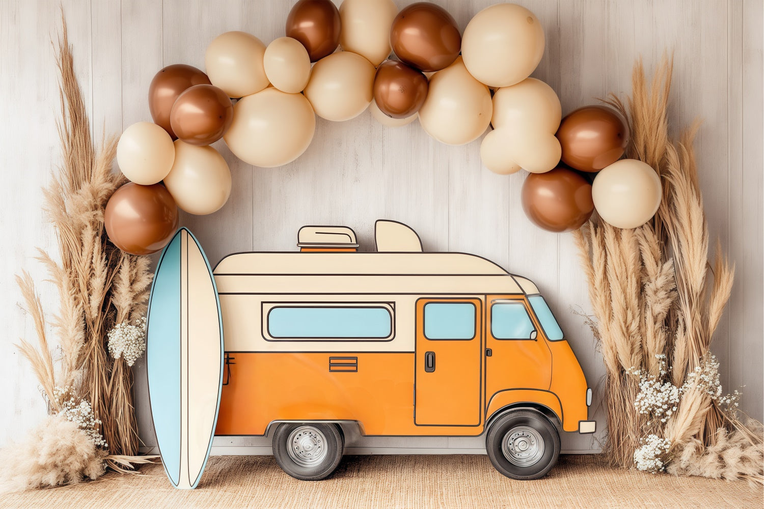 Kinder Backdrops Strand Van Ballonbogen Backdrop BRP57-279