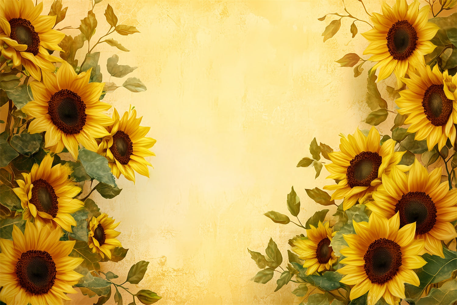Kinder Backdrops Sanfte Sonnenblume Border Backdrop BRP57-287