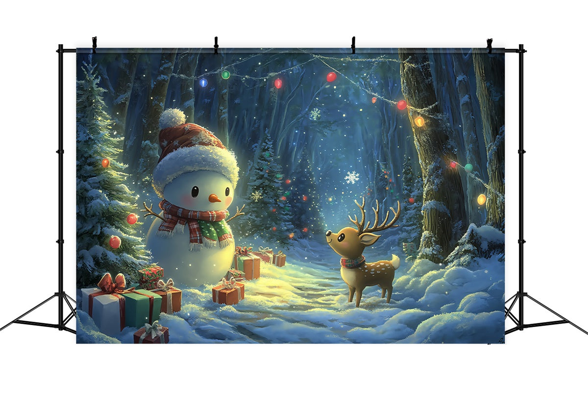 Winter Backdrops Magische Nacht Schnee Festliche Foto Hintergrund BRP57-382