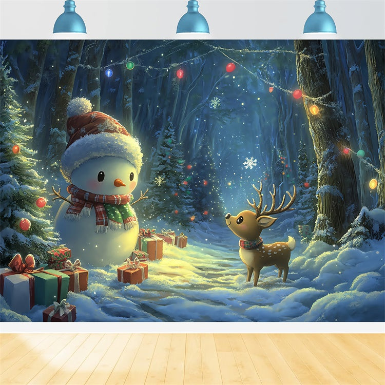 Winter Backdrops Magische Nacht Schnee Festliche Foto Hintergrund BRP57-382