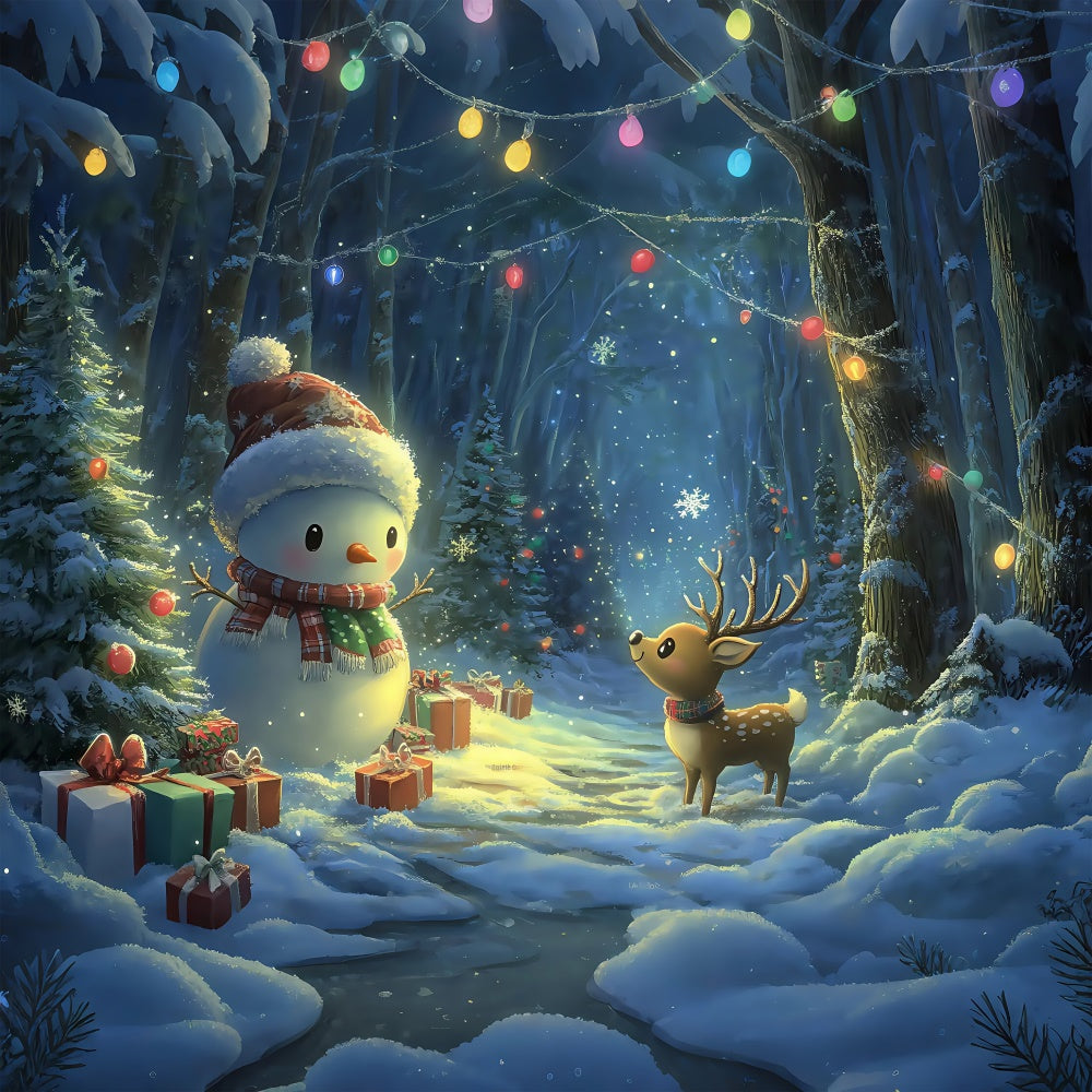 Winter Backdrops Magische Nacht Schnee Festliche Foto Hintergrund BRP57-382