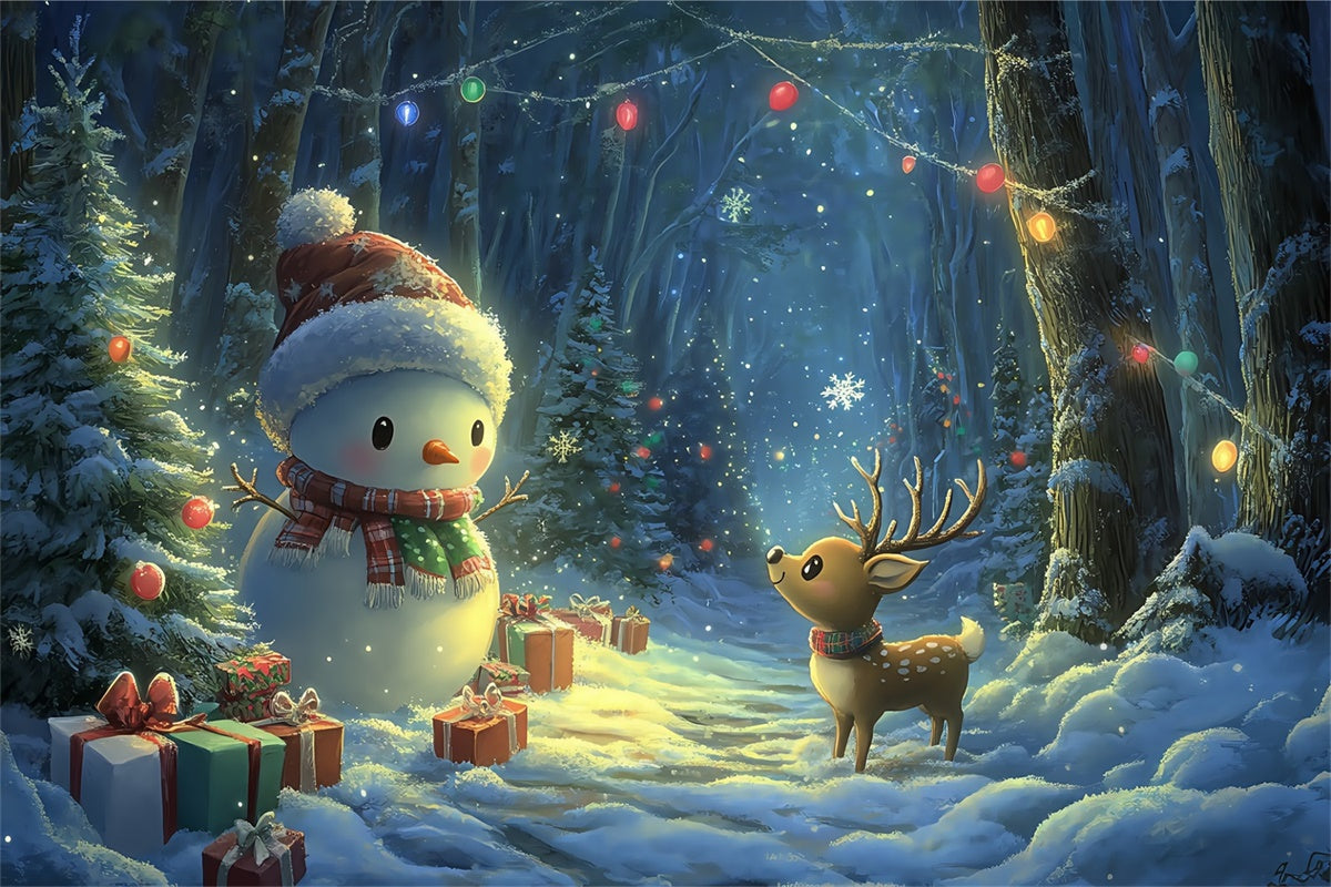 Winter Backdrops Magische Nacht Schnee Festliche Foto Hintergrund BRP57-382