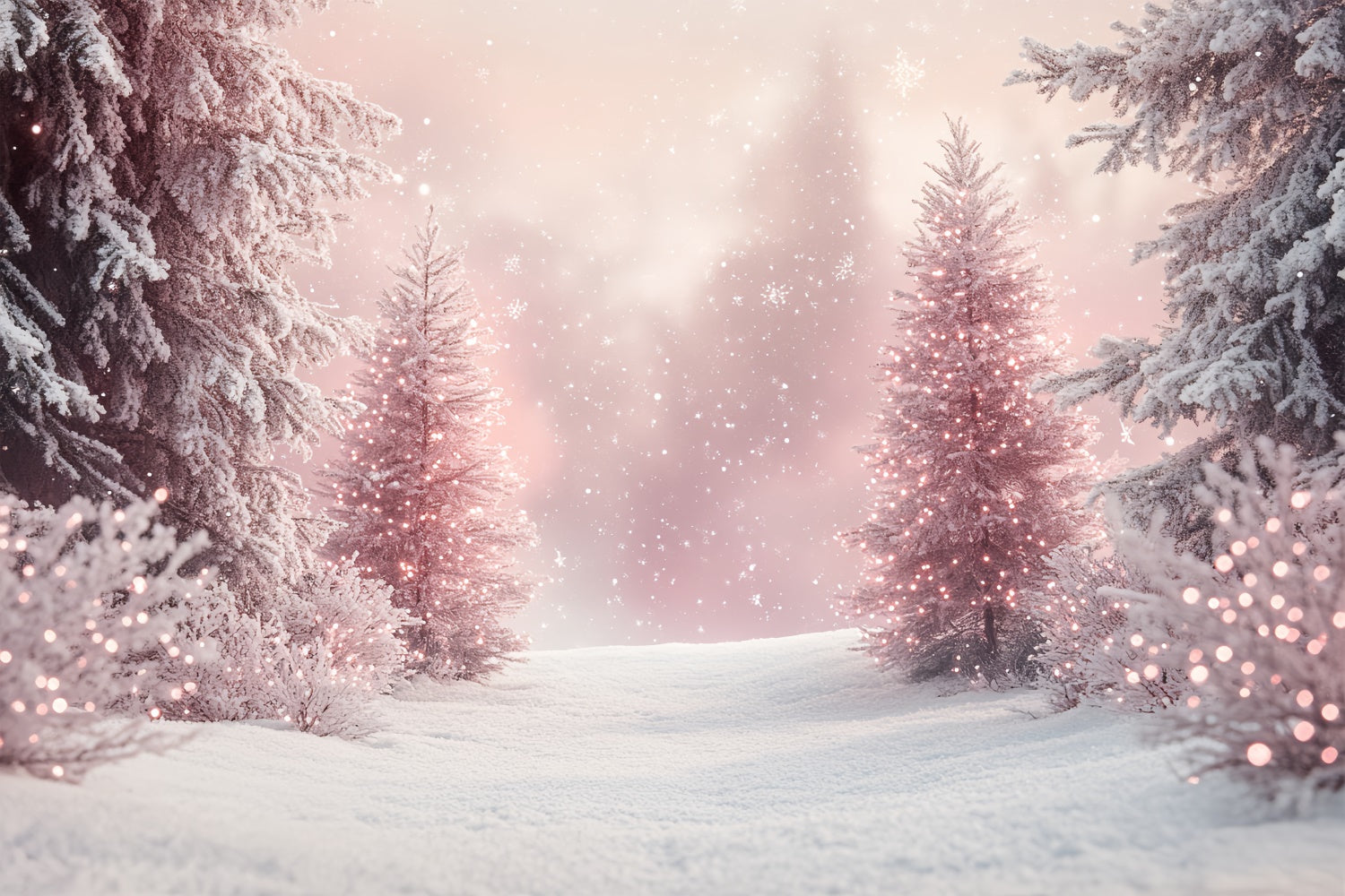 Winterfotografie Hintergrundkulissen Enchanted Blush Pine Foto Hintergrund BRP57-386