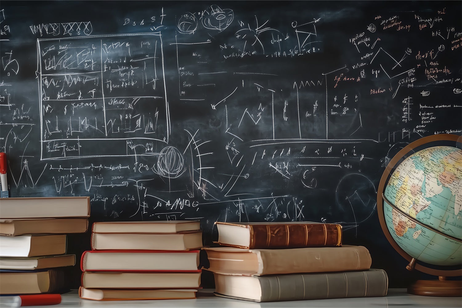 Kreidetafel Fotohintergrund Mathe Gelehrte Formeln Hintergrund BRP57-40