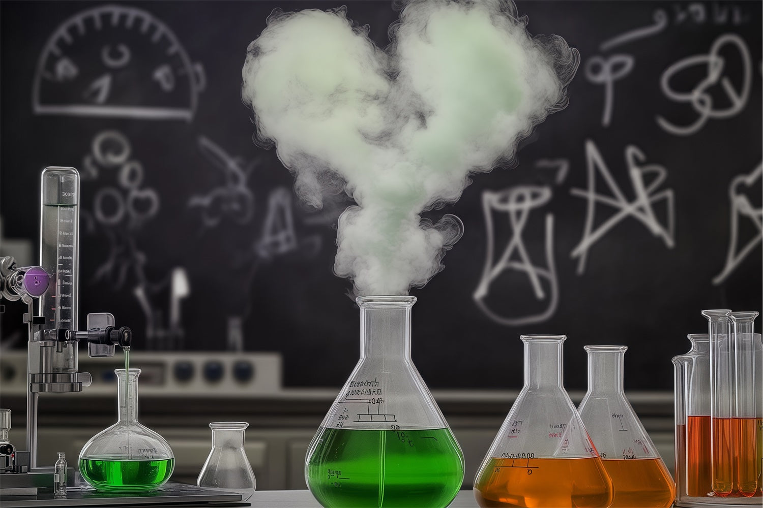 Chemie-Hintergrundkulisse Rauchiges Experiment Spaß-Hintergrundkulisse BRP57-46