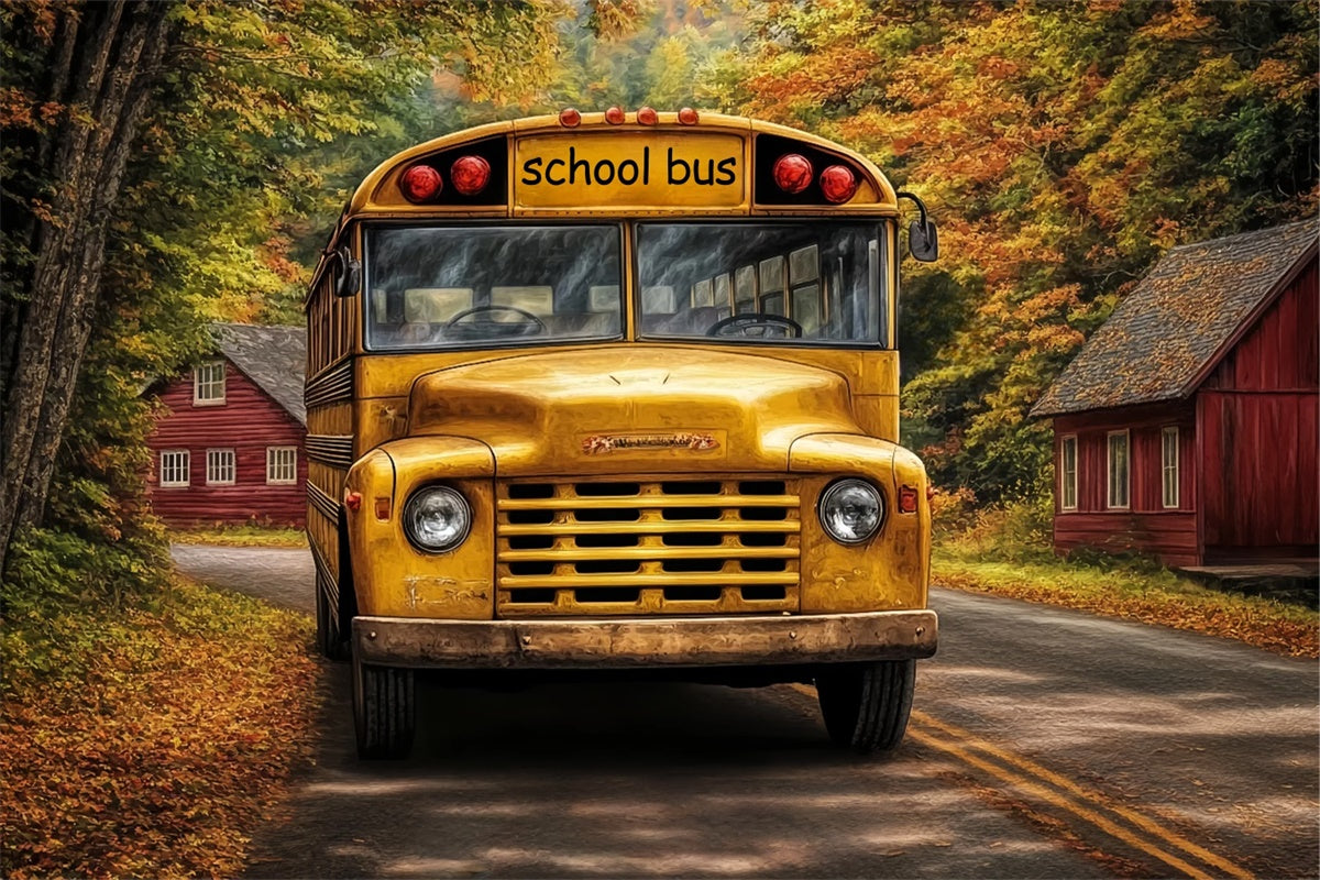 Back To School Backdrops Vintage Herbst Bus Backdrop BRP57-58