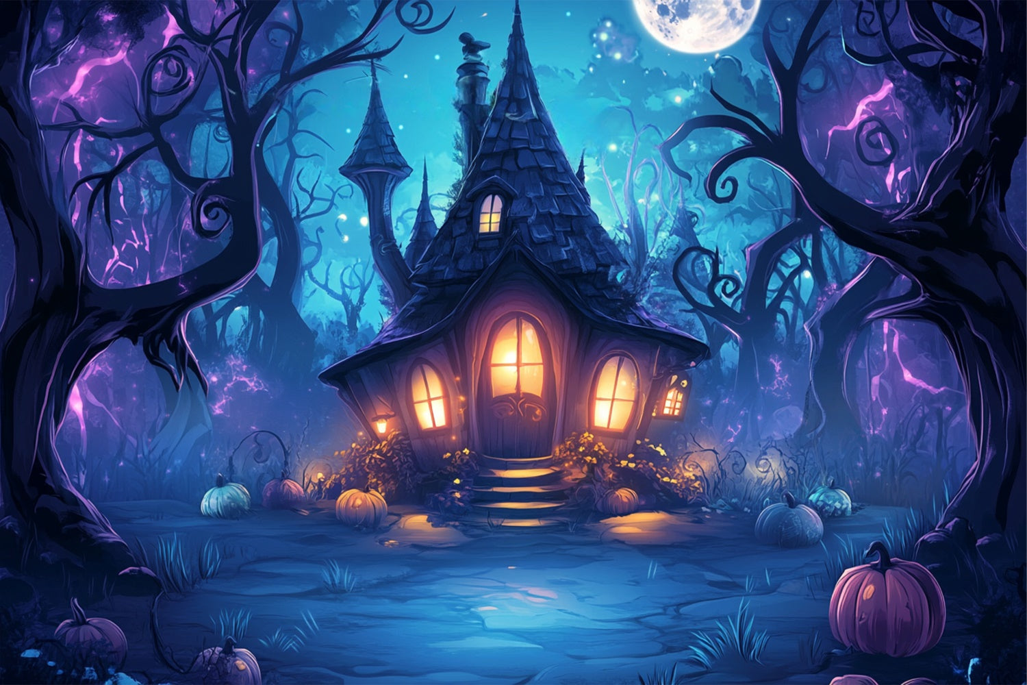 Haunted House Backdrop Verzaubertes Hexenhäuschen Backdrop BRP57-71